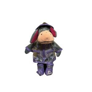 Disney Store Winnie The Pooh Eeyore In Raincoat Boots Bean Bag Stuffed Plush 8”